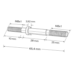 Śruba szpilka dolna suwaka INOX M8x48 DIN 931 łączenie suwak–rama–tłumik Schrauben Zum Achshalter